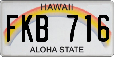 HI license plate FKB716