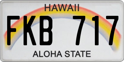 HI license plate FKB717