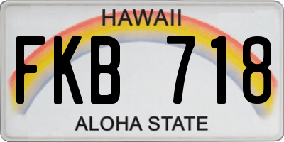 HI license plate FKB718
