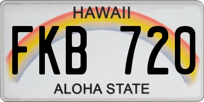 HI license plate FKB720