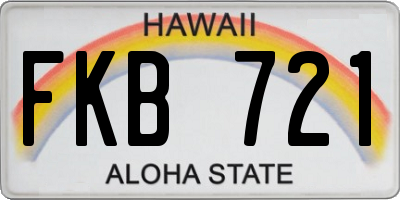 HI license plate FKB721