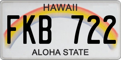 HI license plate FKB722