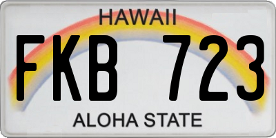 HI license plate FKB723