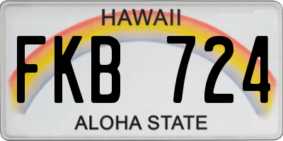 HI license plate FKB724