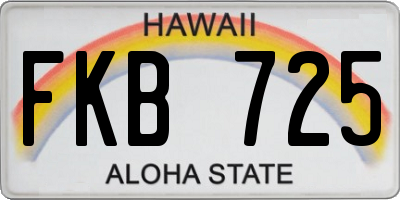 HI license plate FKB725
