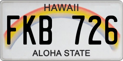 HI license plate FKB726