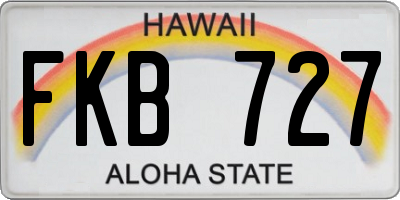 HI license plate FKB727