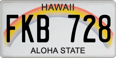HI license plate FKB728