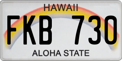 HI license plate FKB730