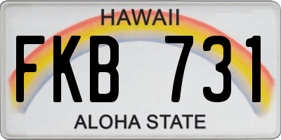 HI license plate FKB731