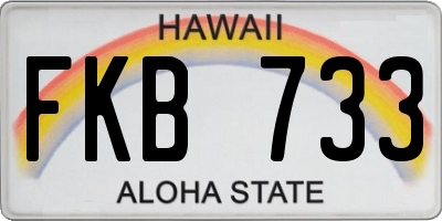 HI license plate FKB733