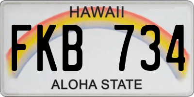 HI license plate FKB734