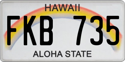 HI license plate FKB735