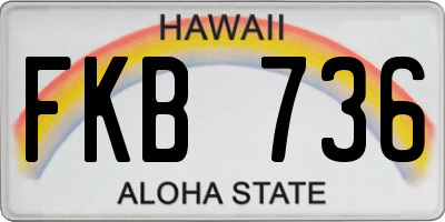 HI license plate FKB736