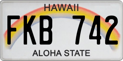 HI license plate FKB742