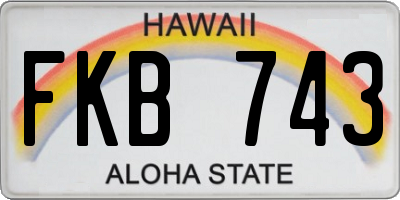 HI license plate FKB743