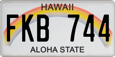 HI license plate FKB744