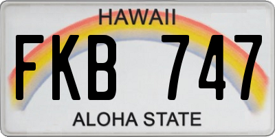 HI license plate FKB747