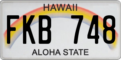 HI license plate FKB748