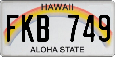 HI license plate FKB749