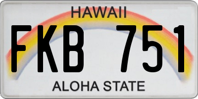 HI license plate FKB751