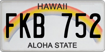 HI license plate FKB752
