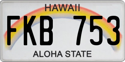 HI license plate FKB753