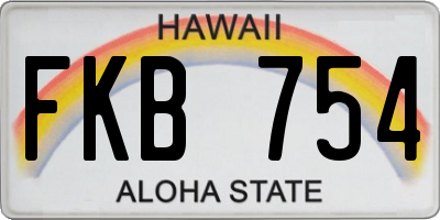 HI license plate FKB754