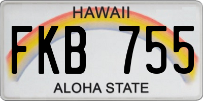 HI license plate FKB755