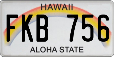 HI license plate FKB756