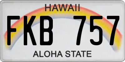 HI license plate FKB757