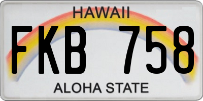 HI license plate FKB758