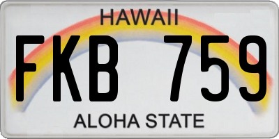 HI license plate FKB759