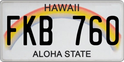 HI license plate FKB760