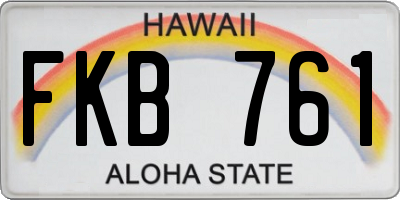 HI license plate FKB761