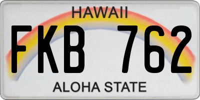 HI license plate FKB762