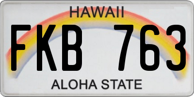 HI license plate FKB763