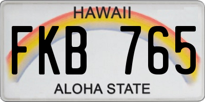 HI license plate FKB765