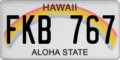 HI license plate FKB767