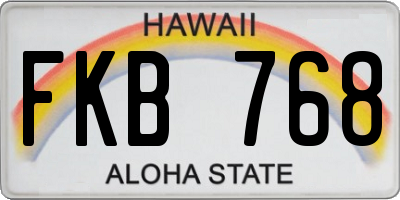 HI license plate FKB768