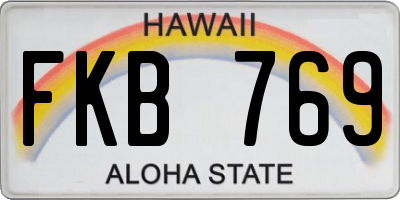 HI license plate FKB769