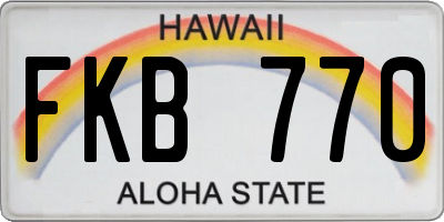 HI license plate FKB770