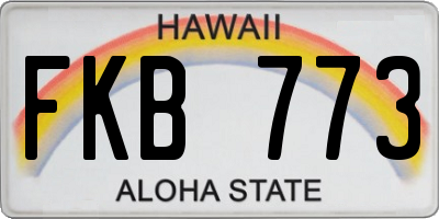 HI license plate FKB773