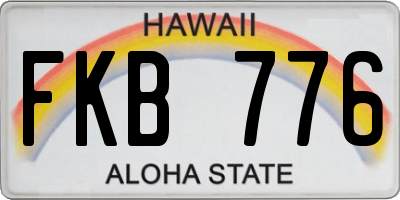 HI license plate FKB776