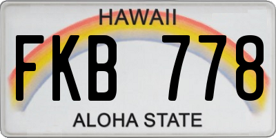 HI license plate FKB778