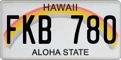 HI license plate FKB780