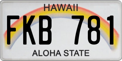 HI license plate FKB781
