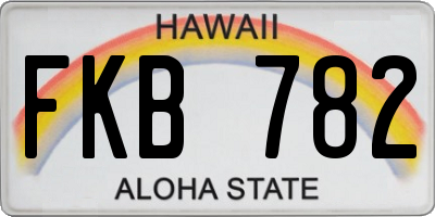 HI license plate FKB782