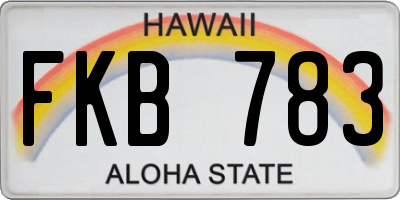 HI license plate FKB783