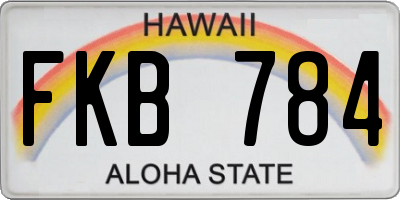 HI license plate FKB784